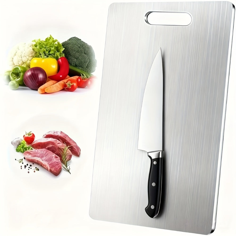 Cutting Board Three-Piece Titanium Set with Large, Medium and Small Handle Boards for Double-Sided Prep