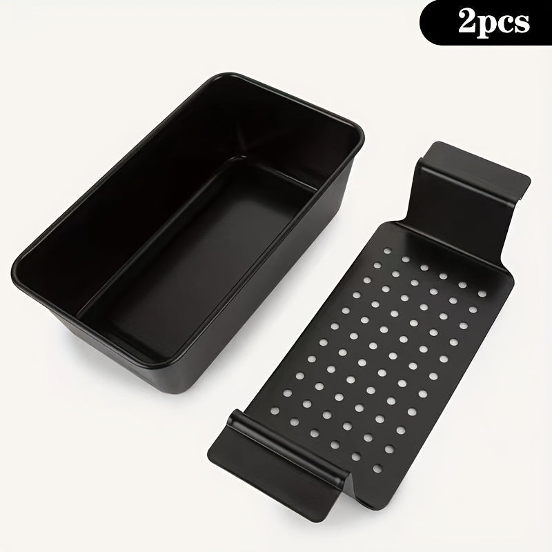 Nonstick Meatloaf Pan with Drain Tray, 2-Piece Carbon Steel Loaf Pan Set for Baking, Fat-Reducing Bread Pan with Insert