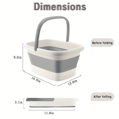 Foldable Foot Bath Bucket 3.96 Gallon Collapsible Portable Pedicure Basin with Sturdy Handle – Space-Saving Foot Soak Tub for Home Salon