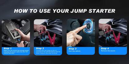 7000A Jump Starter 8-in-1 29800mAh with Air Compressor Tire Inflator SOS LED Flashlight Power Bank for Garden, Patio and Yard Use