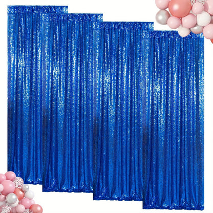 Sequin Backdrop Curtain for Party Wedding – 4x8ft Shimmering Glitter Curtain for Birthday Photo Booth Stage Decoration, Easy Hang