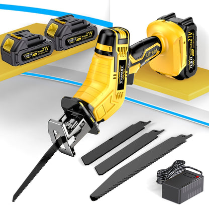 Cordless Reciprocating Saw - Electric Reciprocating Saw with Safety Lock, Large Battery & Charger