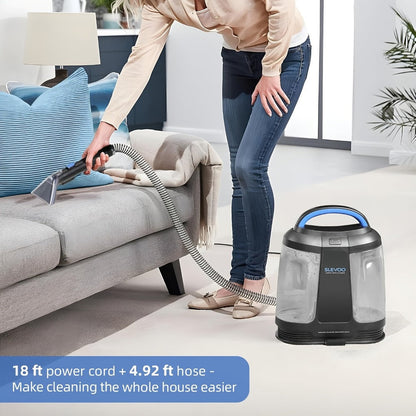 Portable Carpet Spot Cleaner 450W 12.5Kpa Upholstery Stain Remover Machine 42oz Tank 4.92ft for Entryways, Bedrooms and Living Spaces