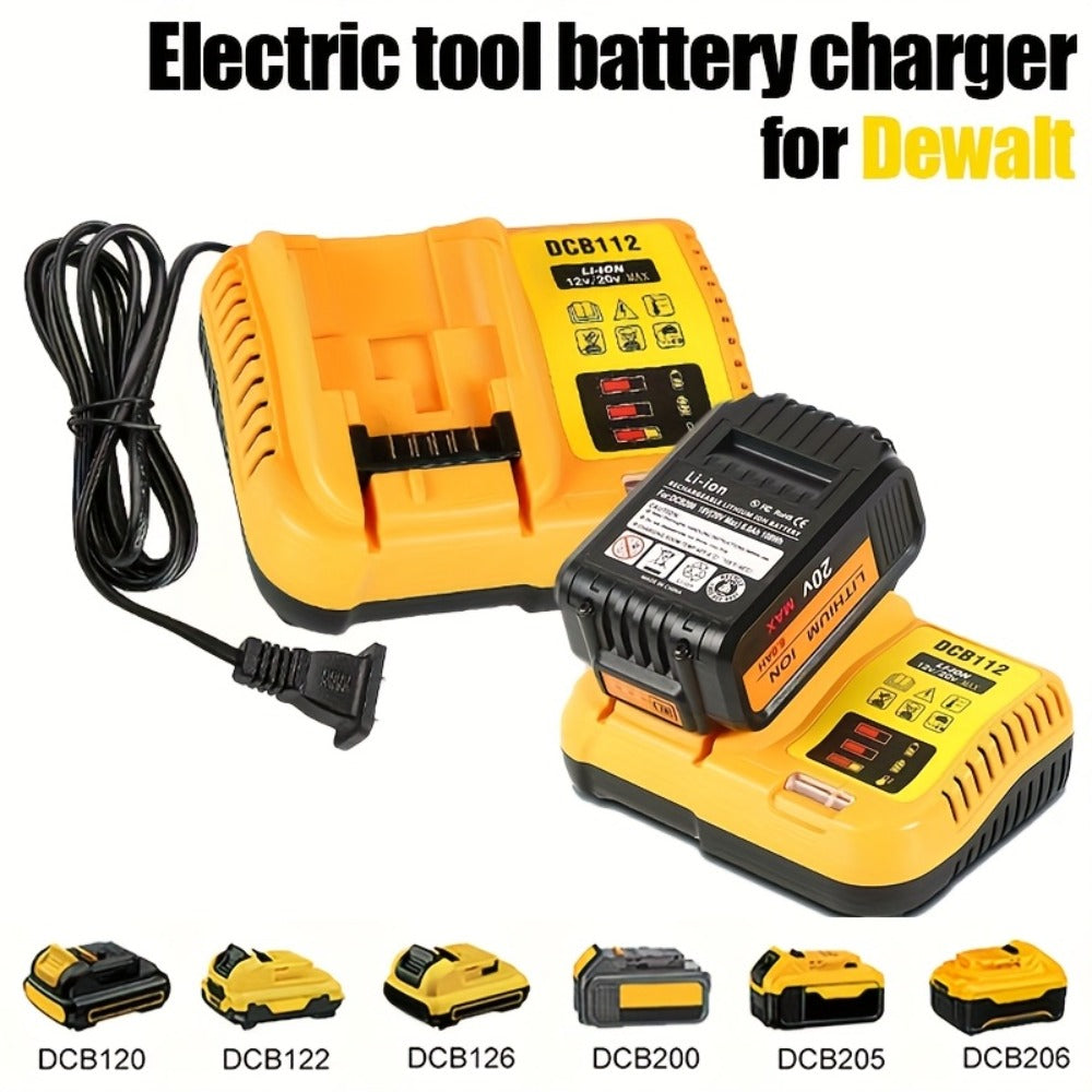 Fast Battery Charger for DeWalt 12V 20V 60V MAX Compatible with DCB120 DCB126 DCB200 DCB201 for Entryways, Bedrooms and Living Spaces