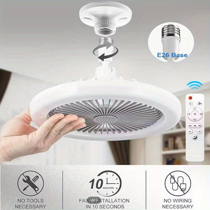 Ceiling Fan Light with Remote Control 3-Speed 3-Color Dimmable LED E26 Base 3000-6500K for Entryways, Bedrooms and Living Spaces