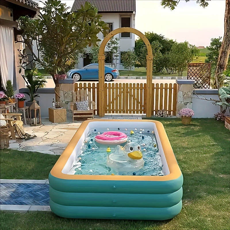Inflatable Pool, Large Family Backyard Outdoor Summer Party Kids for Garden, Patio and Yard Use