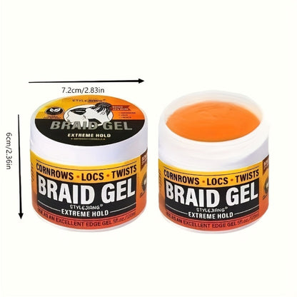Extreme Hold Braid Gel & Edge Control Hair Wax Pomade – Anti-Frizz, Moisturizing, Long-Lasting for Braids, Locs, Twists & Sleek Styles
