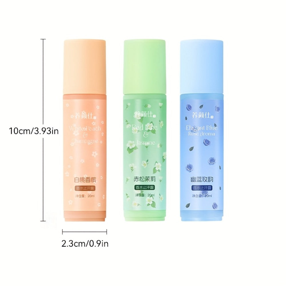 Long Lasting Scented Body Deodorant for Women and Men Non-Greasy Formula – White Peach Champagne Jasmine Blue Rose Scents Fresh Gentle