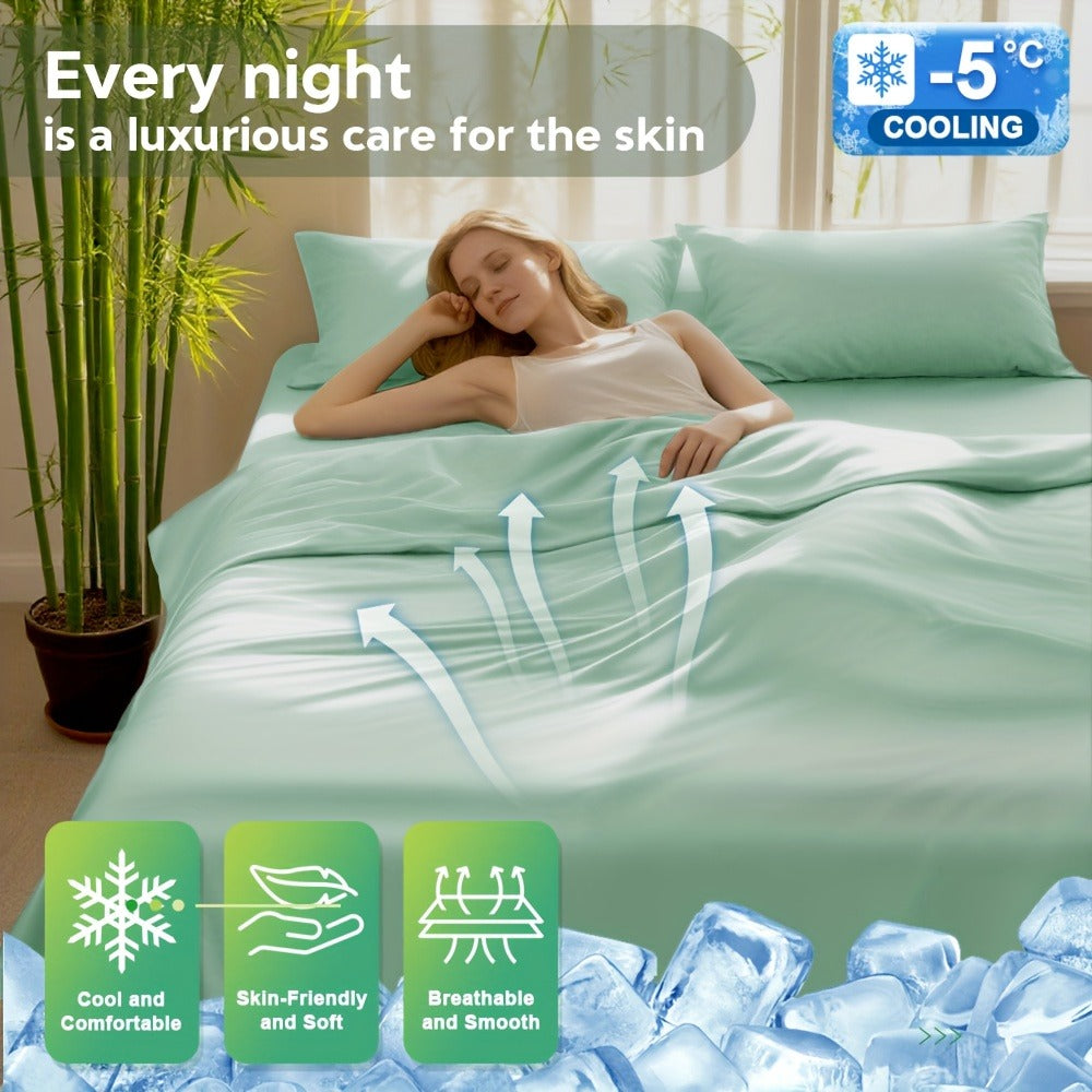 Viscose-Derived Blend Sheet Set with 4- or 6-Piece Packages, 11 Colors and Four Bed Size Options
