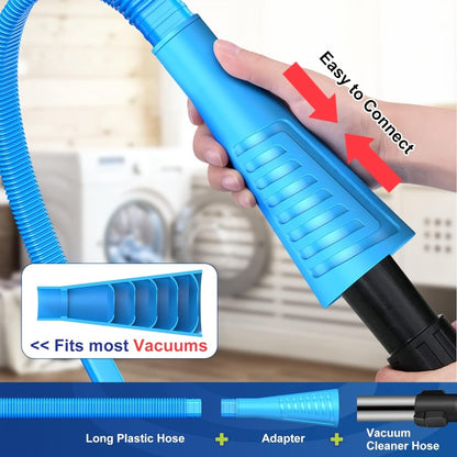 Dryer Vent Cleaner Kit 2pcs Vacuum Hose Attachment Replacement Parts Lint Trap Brush Flexible for Entryways, Bedrooms and Living Spaces