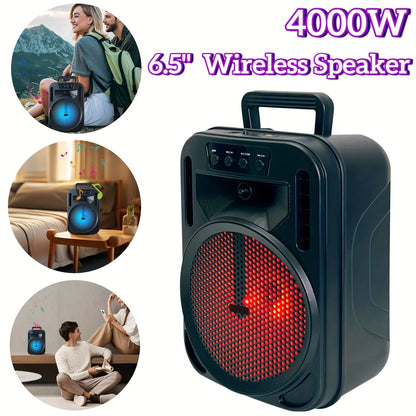 1100W Party Speaker with 7-Mode LED Lighting & Microphone, Portable Wireless Subwoofer, 8-Inch Bass Driver