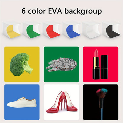 Photo Studio Lightbox Kit with 360 Motorized Turntable 6 Color Backdrops Foldable Fabric Tent for an Everyday Personal Care Routine
