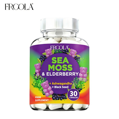 9-in-1 Sea Moss Gummies with Shilajit, Elderberry, Ginger, Turmeric, Ashwagandha & Black Seed Oil