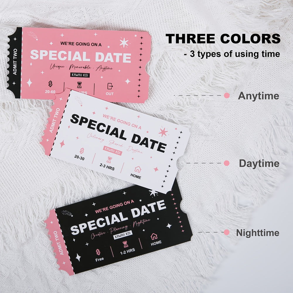 Date Night Scratch Off Cards for Couples 42pcs – Romantic Ideas Anytime Day & Night, 3 Color Tickets, Fun Couple Activity Game