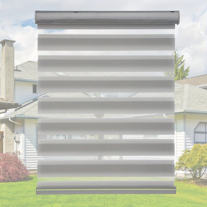 Cordless Zebra Blinds Double Layer Light Control Window Shades for Bedroom Living Room Office Easy Install Multiple Sizes