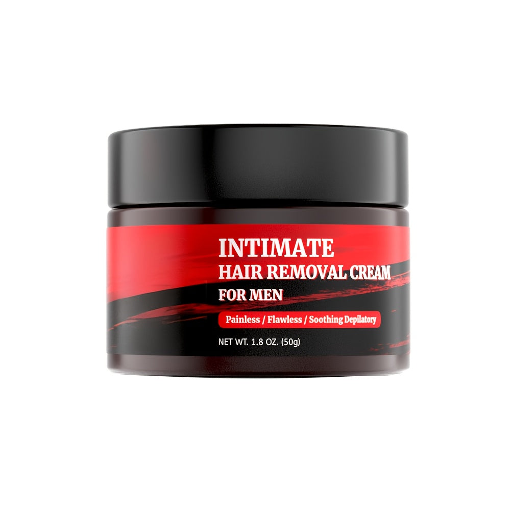 Intimate Area Hair Removal Cream for Men with Plant-Based Squalane Fast-Acting Painless Depilatory for Groin Chest Back Body Sensitive Skin