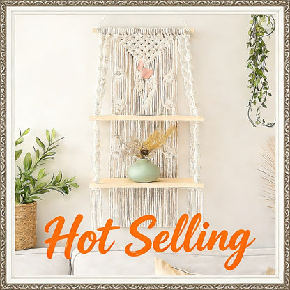 Macrame Wall Hanging with Tassel, Boho Woven Wall Decor for Living Room Bedroom Balcony for Entryways, Bedrooms and Living Spaces