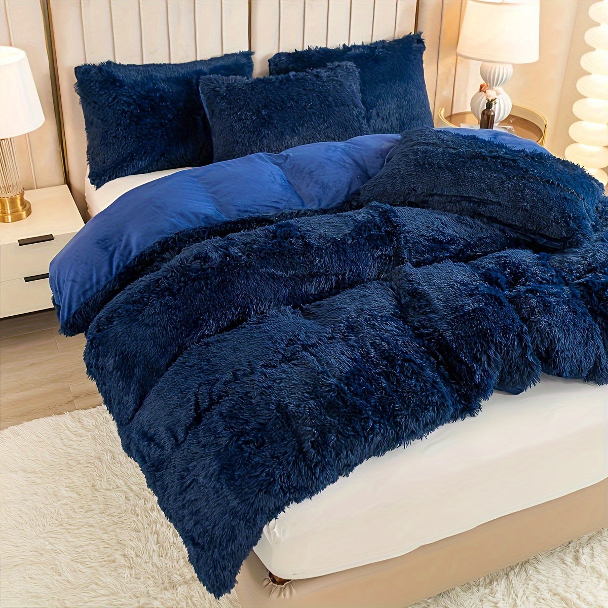 Plush Duvet Cover 100% Polyester Soft Warm Zipper Closure Cozy Bedroom Bedding Twin Full Queen King Solid Tie Dye 14 Colors for Bedroom