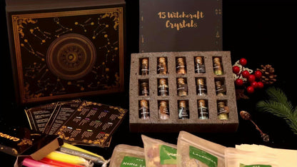 60pcs Witchcraft Supplies Kit for Beginners, Wiccan Supplies & Tools with Crystals, Candles