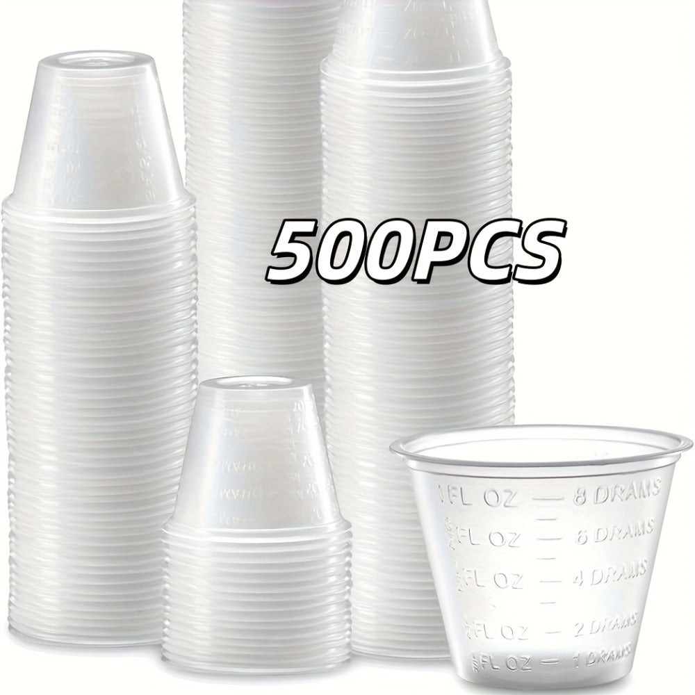 Plastic Measuring Cups with Wooden Sticks 100 Sets Clear Graduated Mixing Cups oz/ml/cc for Resin