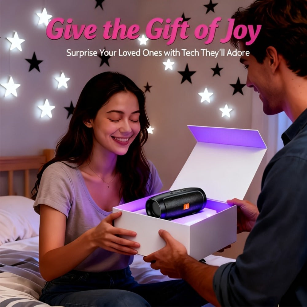 Portable Bluetooth Speaker F117 with 5.2-Channel Listing, Dual Speakers, Subwoofer and RGB Lights