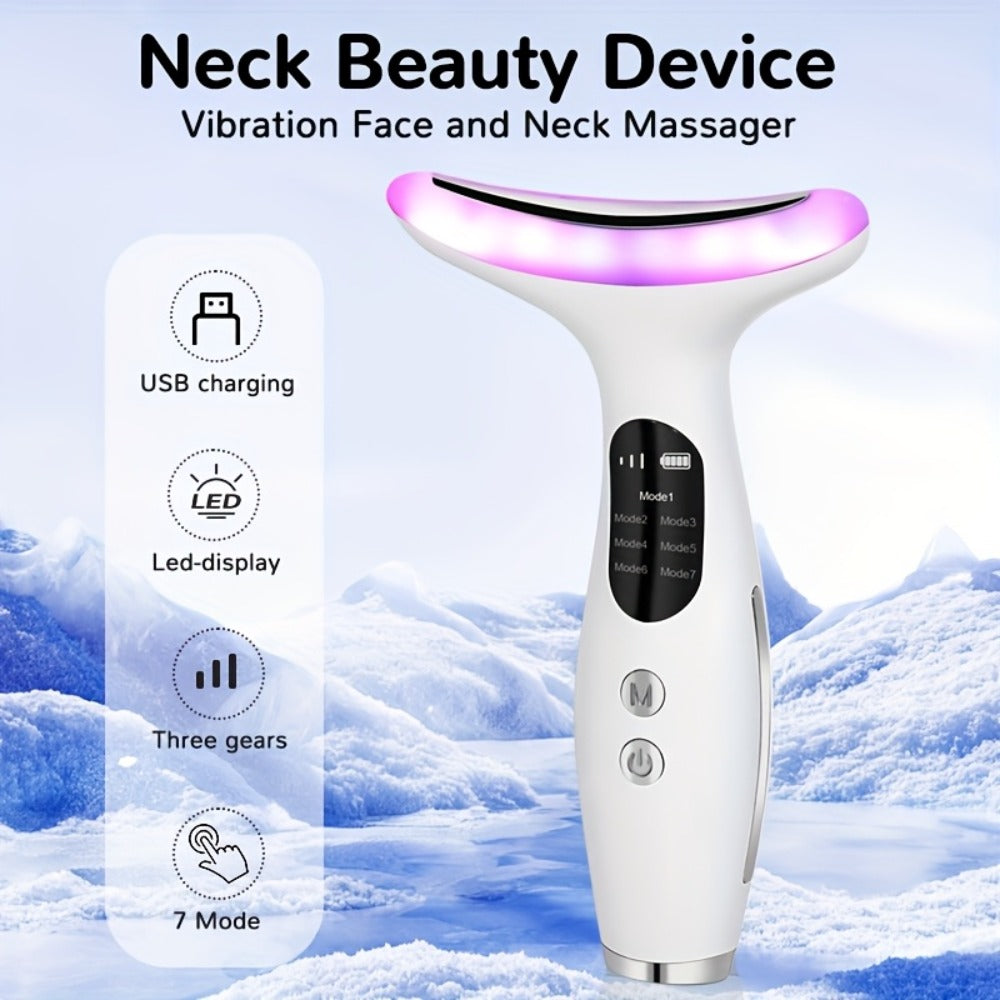 Face & Neck Massager Vibrating Rechargeable USB Device Adjustable Strength Eye Massage Beauty Tool for Women for Home or Salon Spa Use