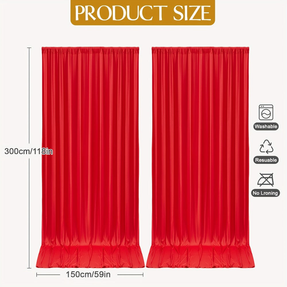 Photography Backdrop 4-Pack 5x10ft Polyester Spandex Background Cloth | Wrinkle-Resistant, Soft & Smooth with Pole Pockets | Wedding