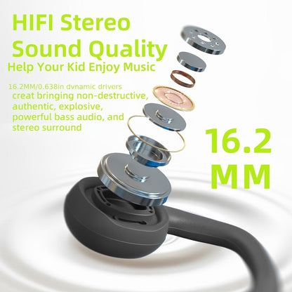 Kids Open Ear Headphones Air Conduction Wireless Bluetooth Headset Mic 20H Playtime for Bedside Audio, Alarms and Room Entertainment