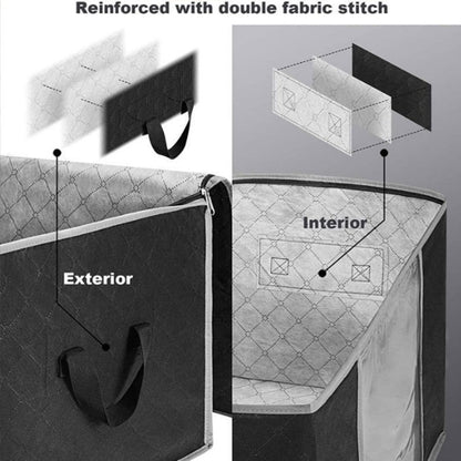 Large Capacity Storage Bags 4-Pack – 23.78 Gallon Foldable Closet Organizer Bins with Reinforced Handles for Clothing, Blankets, Comforters