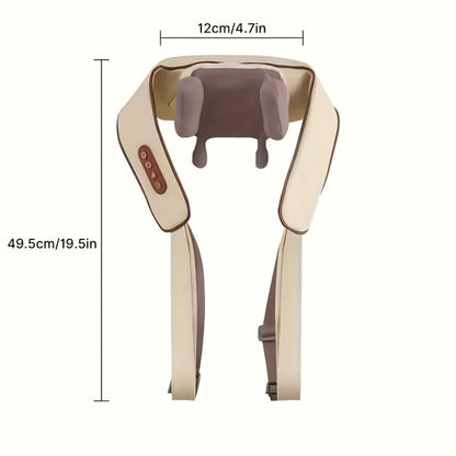 Neck Shoulder Massage Pillow 8D Deep Kneading Wireless Electric Back Massager Simulates Human Hands for Neck for Home or Salon Spa Use