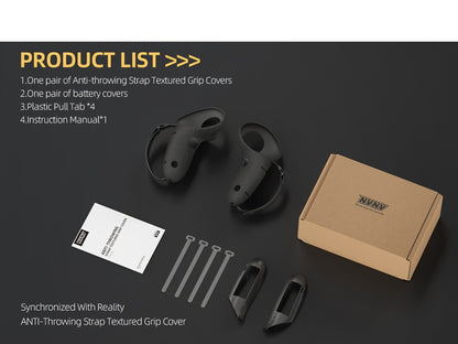 Meta Quest 3 & 3S Controller Grip Cover Silicone Hand Strap Protector – Anti-Throw Knuckle Strap Adjustable Battery Opening VR Controller