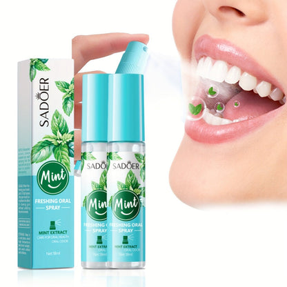Mint Breath Spray with Tea Tree Essence Portable Oral Freshener, Compact Pocket-Size Mouth Spray