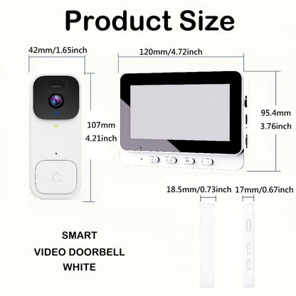 Smart Video Doorbell Wireless Touchscreen Display, Motion Detection 2-Way Audio Local Storage No Subscription