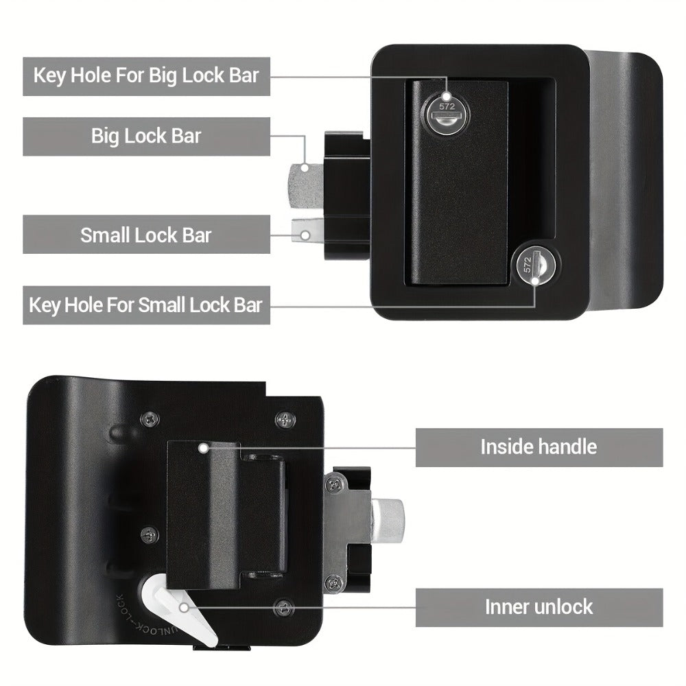 RV Door Lock Replacement – Travel Trailer Entry Door Lock with Deadbolt, Fits 2-3/4" x 3-3/4" Hole, 1-1/4" to 1-1/2" Door Thickness