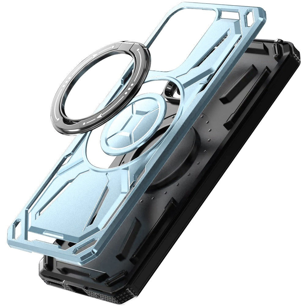 Phone Case Ring Stand Cover with Tempered Glass Protector for Moto G Power 5G 2025 in Five Colors