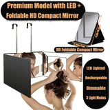 With light + folding small mirror