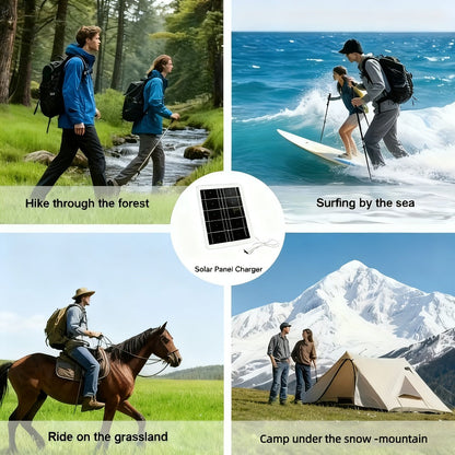 Solar Panel Phone Charger USB – Flexible Photovoltaic Outdoor Charging Panel with USB Cable, Portable Solar Power Generator for Camping, RV