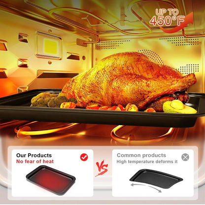 Baking Pan Set Nonstick Carbon Steel Cookie Sheets Roasting Pans Round Cake Muffin Pizza for Home Cooking, Dining and Outdoor Meals