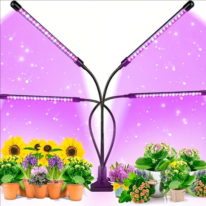 Clamp-On Red Blue LED Plant Lamp with 3, 4 or 5 Flexible Light Bars and USB Control for Shelves