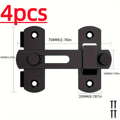 Stainless Steel Door Bolt Lock 180° Flip Latch for Entryways, Bedrooms and Living Spaces, with the Listed Configuration