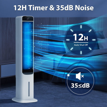 Evaporative Air Cooler Portable 1.32 Gal, 3-in-1 Swamp Cooler Fan Humidifier with Ice Cooling, 4 Ice Packs