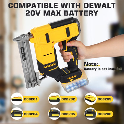 Cordless Brad Nailer and Stapler 2-in-1 Compatible with DEWALT 20V MAX Battery, Brushless Motor, Safety Lock