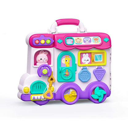 Musical Busy Board Bus Toy for Toddlers 18 Months, Pink Baby Activity Board with the Listed Color, Size or Set Options for Everyday Use