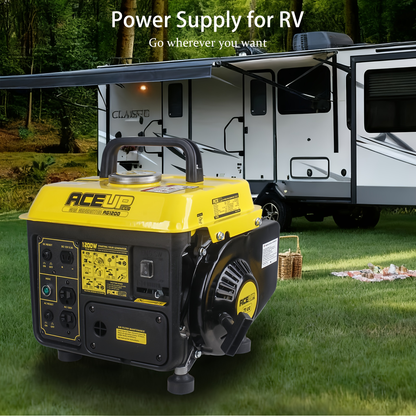 Portable Gas Generator 1200W Peak 900W Rated, 71cc 2-Cycle Engine Recoil Start AC DC Outlets