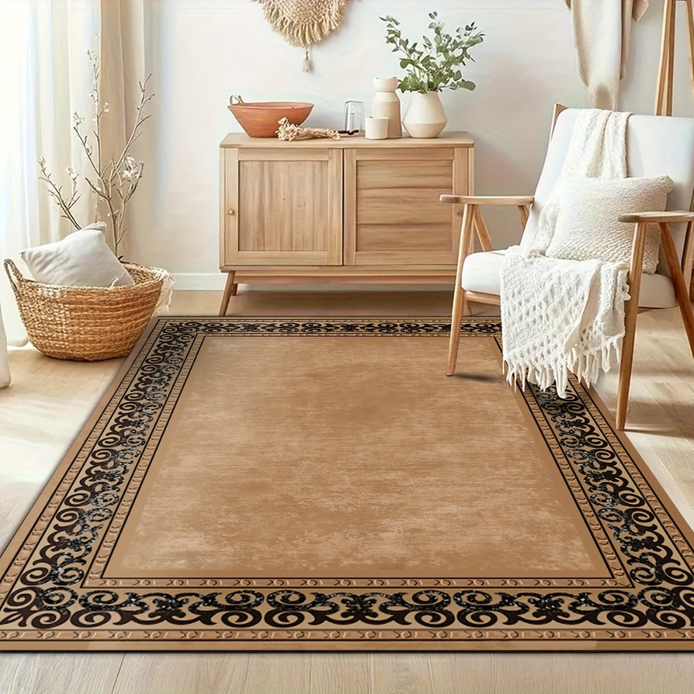 Area Rug Bohemian Vintage Flannel with 1000 g/m² Needle-Punch Weave in Three Washable Sizes