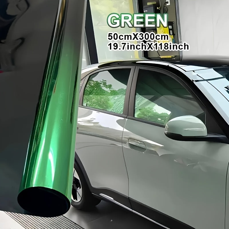 Gradient Window Tint Film 19.7 x 118 Inch – Two-Color Heat Resistant VLT Car Window Film | PET Material | Red, Gold, Green