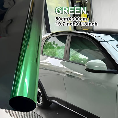 Gradient Window Tint Film 19.7 x 118 Inch – Two-Color Heat Resistant VLT Car Window Film | PET Material | Red, Gold, Green