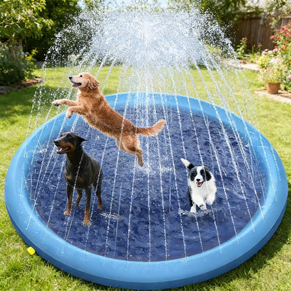Dog Splash Pad for Large Dogs Extra Thick 0.6mm, Sprinkler Pool & Cooling Mat for Jumbo & Big Breeds
