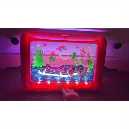 LED Light Up Drawing Board for Kids, 9 Double-Sided Tracing Cards 6 Markers Glow Doodle Travel Art Toy for Girls Boys Ages 3-8