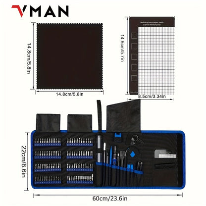 142-in-1 Electric Precision Screwdriver Tool Kit, Rechargeable Cordless Electric Screwdriver with 120 Bits & 22 Tools